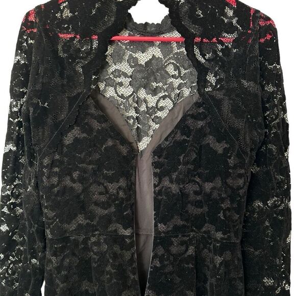 Saylor Revolve Kacey Floral Velvet Lace Back Cutout Mini Dress Black Size Medium - Picture 7 of 11